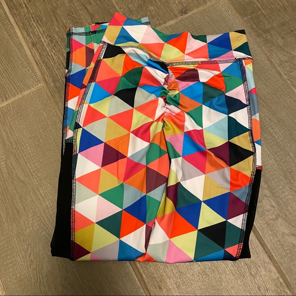 Jed North Colorful Geometric Print Leggings Ruched Butt Women’s Size XS - Picture 4 of 9